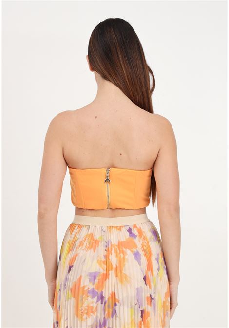 Orange women's bodice with cut-out in sablé crepe fabric PATRIZIA PEPE | 2C1545/A049R824